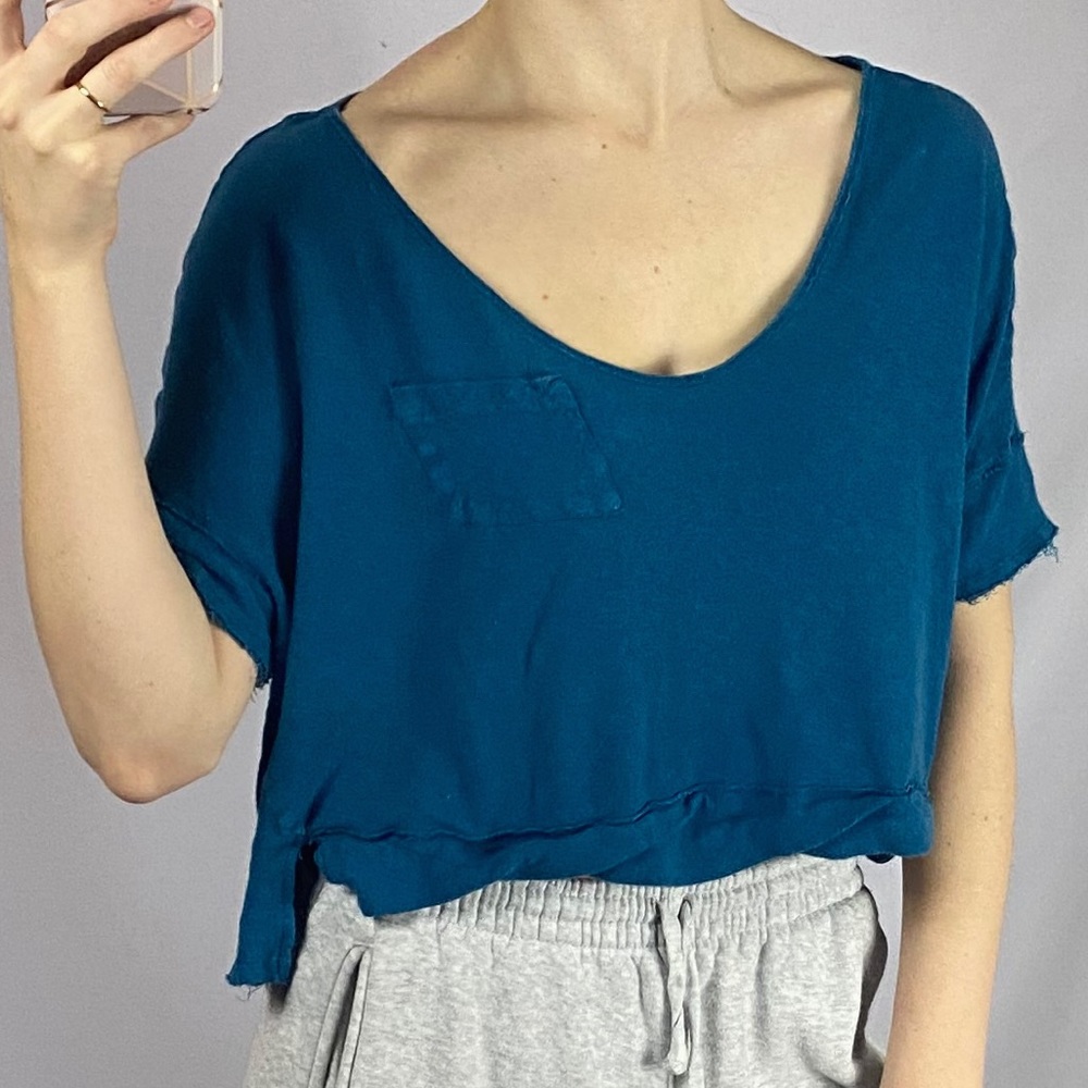 Free People Peek-A-Boo Back Flowy Lounge Tee